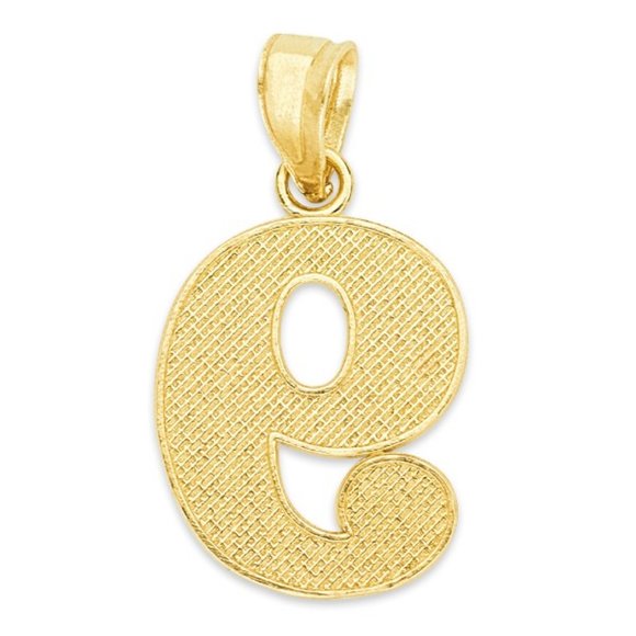 14k Gold Number 9 Pendant, Lucky Number Jewelry - Picture 2 of 4
